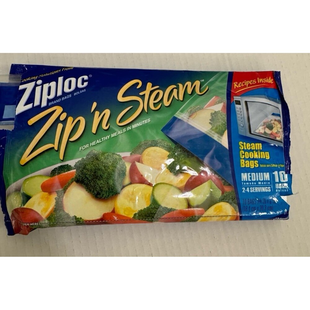 Ziploc Zip 'N Steam Medium Large Cooking Bag Microwave Pack of 19 Discontinued